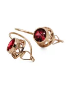 Rubis Or rose 14 carats vintage d'origine Des boucles d'oreilles Bijoux vintage vec117r